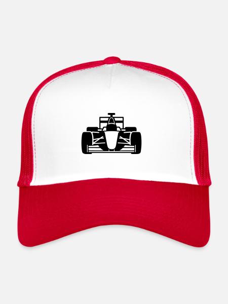 F1 Race Car - Trucker Cap - white/red - Front