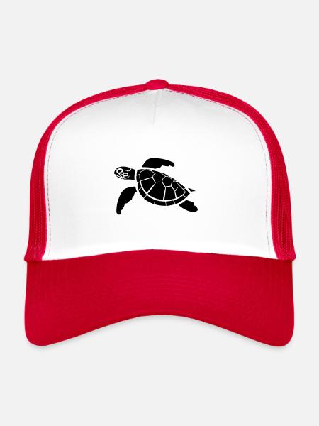 tortue - Casquette trucker  - blanc/rouge - Devant