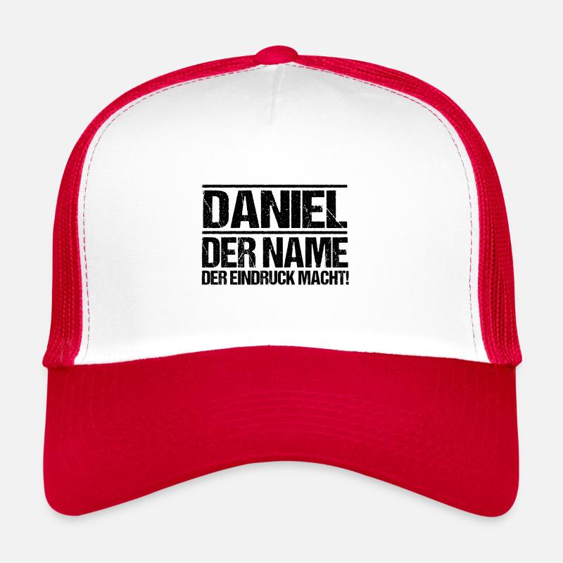 First name Daniel - Trucker Cap - white/red
