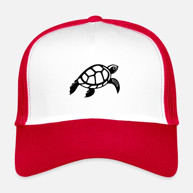 Tortue - Casquette trucker - blanc/rouge
