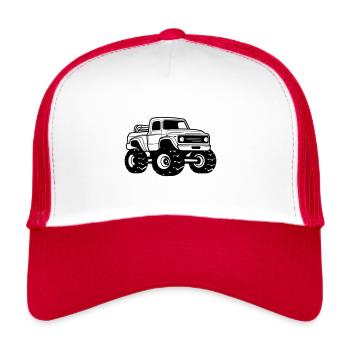 Monstertruck - Trucker Cap - Weiß/Rot - Vorne