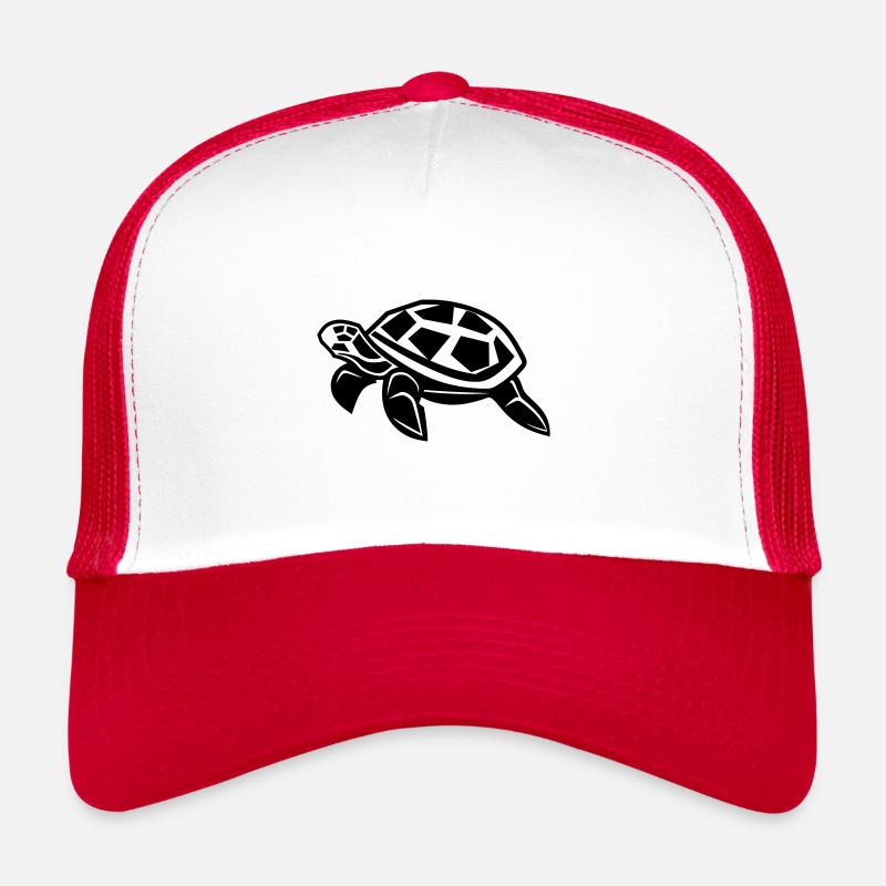 Tortue - Casquette trucker  - blanc/rouge