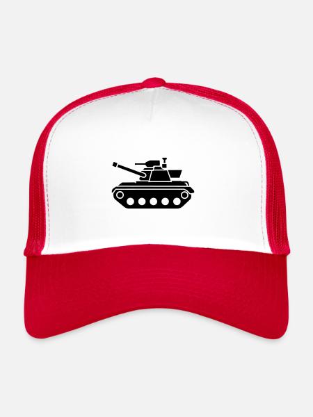 tank - Casquette trucker  - blanc/rouge - Devant