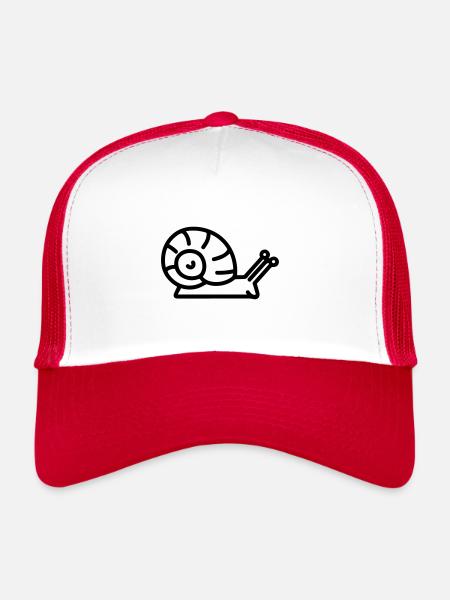 Escargot - Casquette trucker  - blanc/rouge - Devant