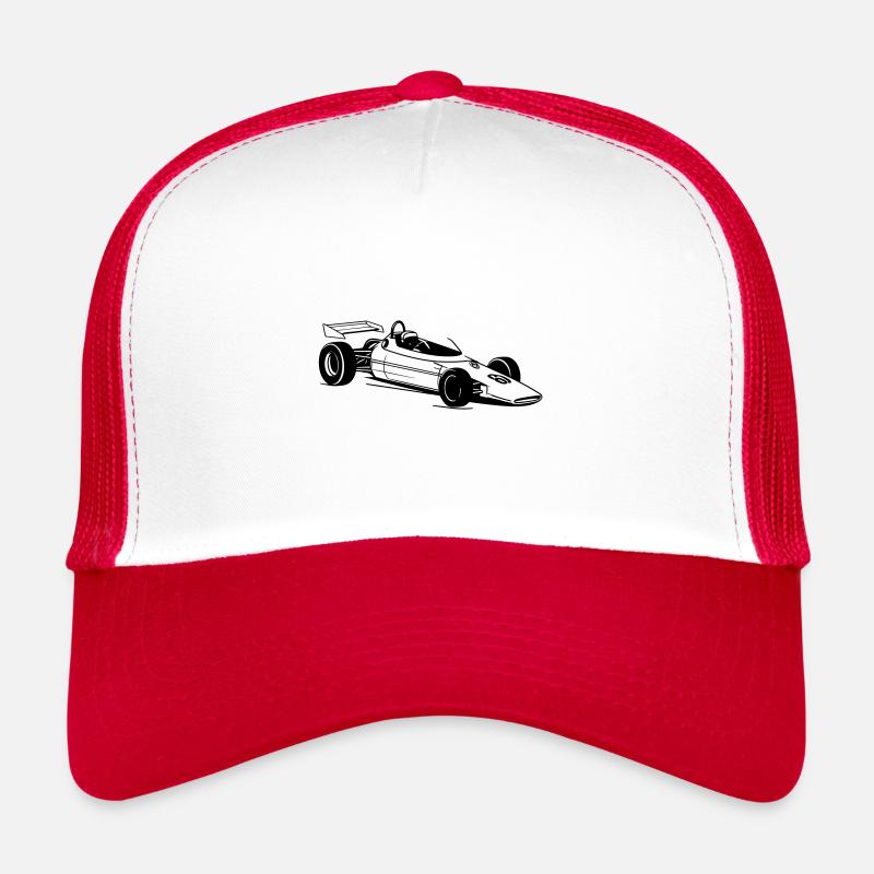 Voiture de course - Casquette trucker - blanc/rouge