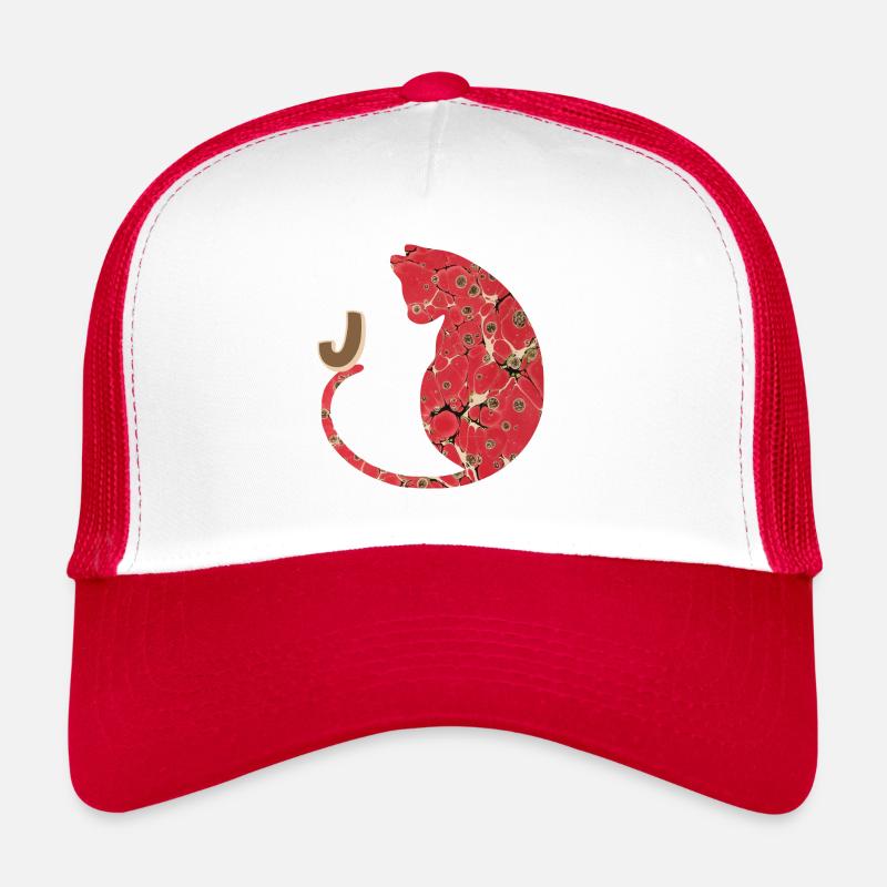 letter j with cat e 245 Trucker Cap