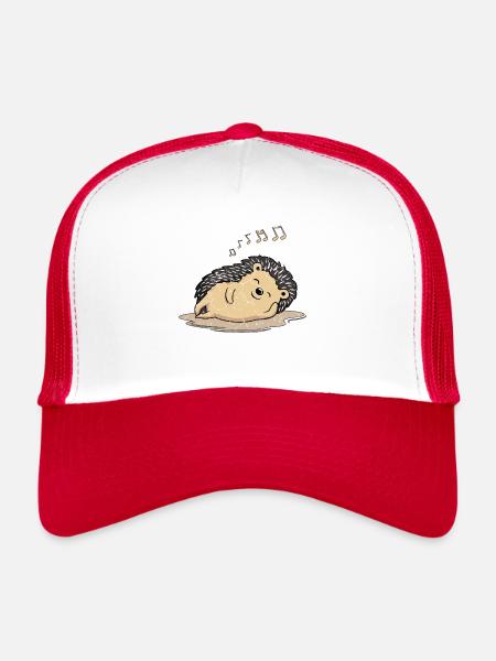 Hérisson, hérisson détendez-vous et profitez de la musique - Casquette trucker - blanc/rouge