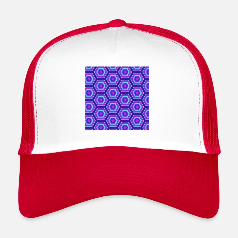 Check pattern pink pink blue checkered neon Trucker Cap
