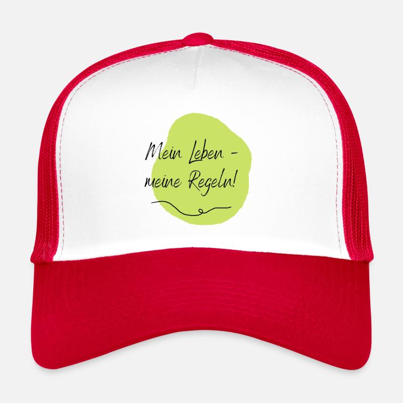Mein Leben - meine Regeln! - Trucker Cap - Weiß/Rot
