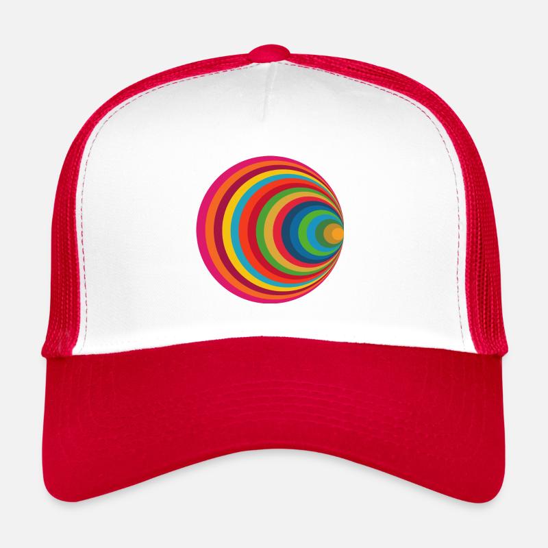 Conception de cercle coloré - trois Casquette trucker 