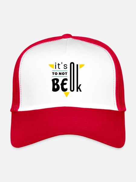 It's ok to not be ok - Trucker Cap - white/red - Front
