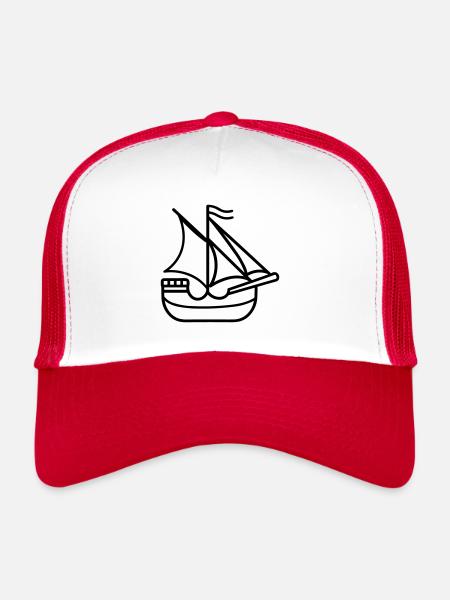 Pirate ship - Trucker Cap - white/red - Front