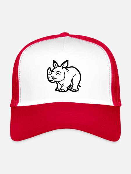 Nashorn - Trucker Cap - Weiß/Rot - Vorne