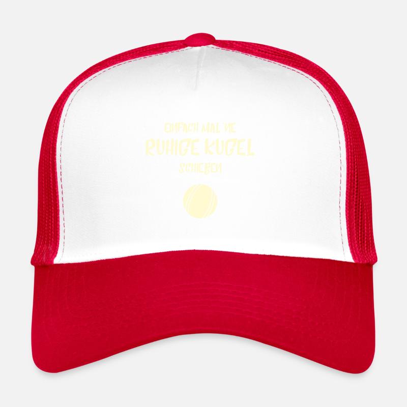 Boule Boccia Petanque - Trucker Cap - Weiß/Rot