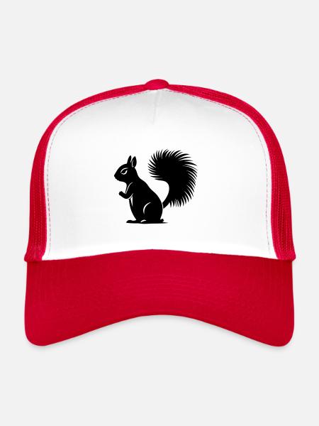 écureuil - Casquette trucker  - blanc/rouge - Devant