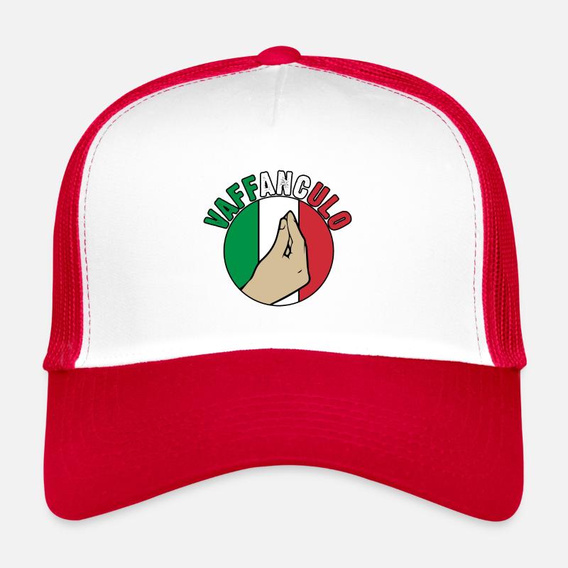 Italien Italiener Vaffanculo - Trucker Cap - Weiß/Rot