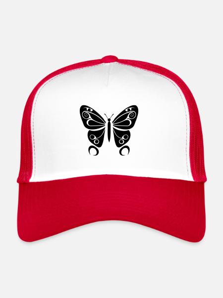 papillon - Casquette trucker  - blanc/rouge - Devant