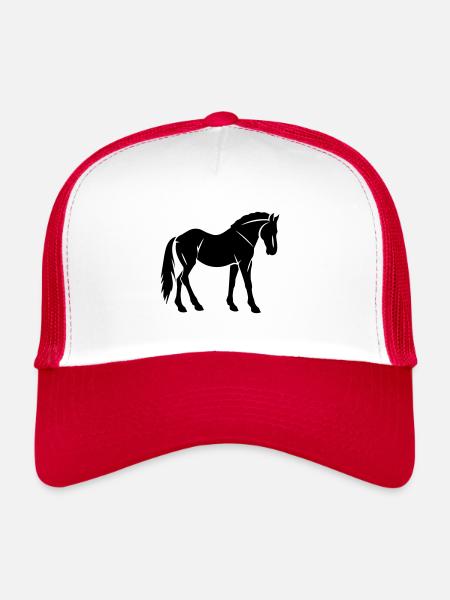 Cheval - Casquette trucker  - blanc/rouge - Devant