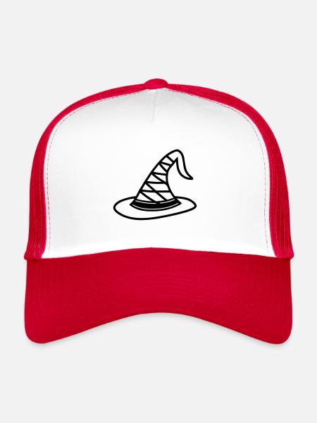 Magischer Hut - Trucker Cap - Weiß/Rot - Vorne