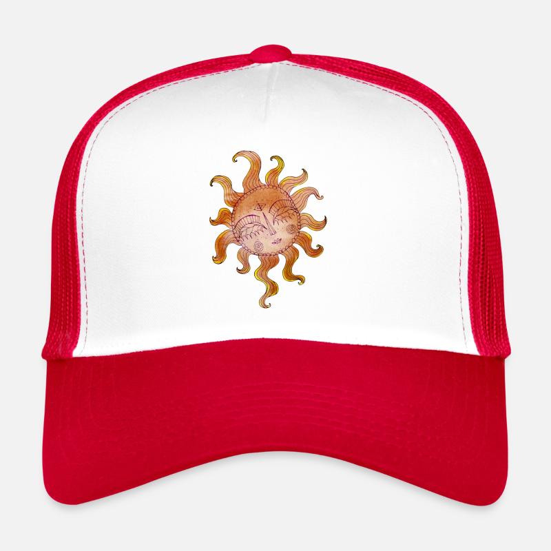 Sonne - Trucker Cap - Weiß/Rot
