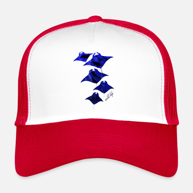 Rochen Wildlife - Trucker Cap - Weiß/Rot