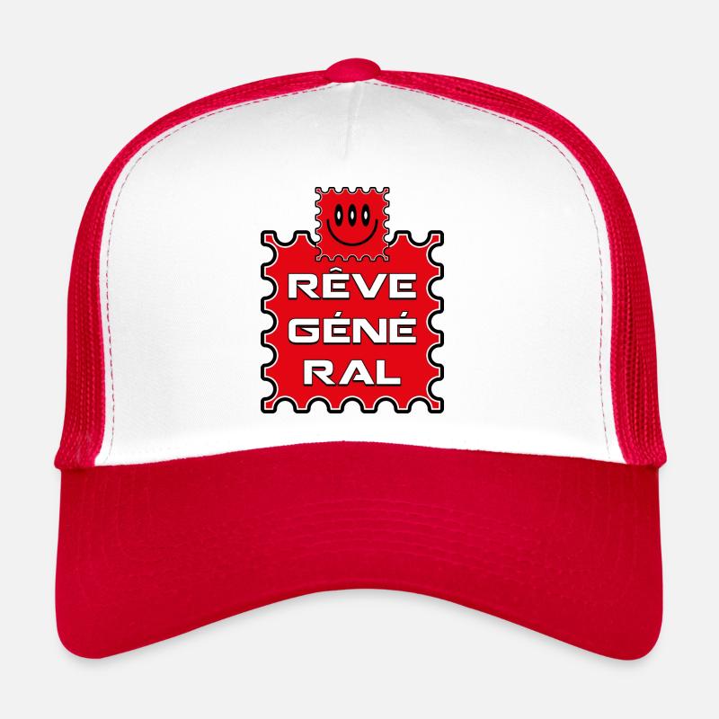 rêve général - Casquette trucker  - blanc/rouge