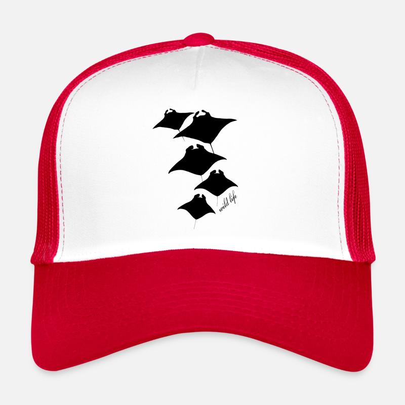 Rochen Wildlife - Trucker Cap - Weiß/Rot