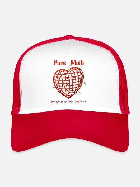 Heart Function 3D - Pure Math - Trucker Cap - white/red - Front