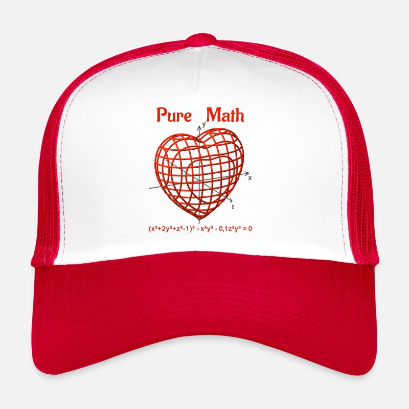 Herzfunktion 3D - Pure Math - Trucker Cap - Weiß/Rot