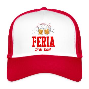 Feria alcool humour apéro bière - Casquette trucker  - blanc/rouge - Devant