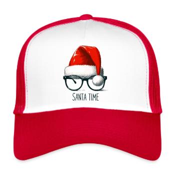 Santa Time - Trendy Christmas - Trucker Cap - white/red - Front