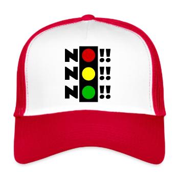 NICHT MEINE REGIERUNG - AMPEL CHAOS - NO NO NO - Trucker Cap - Weiß/Rot - Vorne