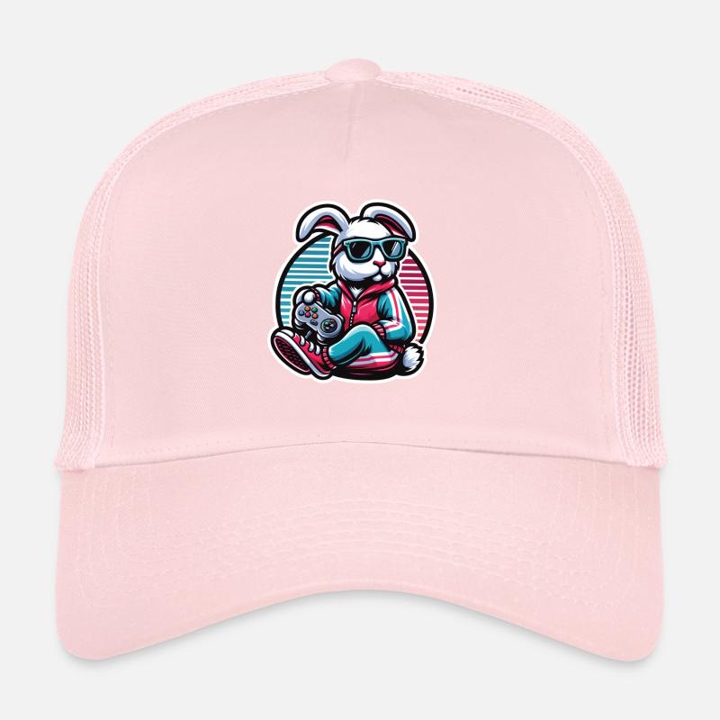 Lapin de Pâques Gamer pour les nerds et les joueurs Casquette trucker 