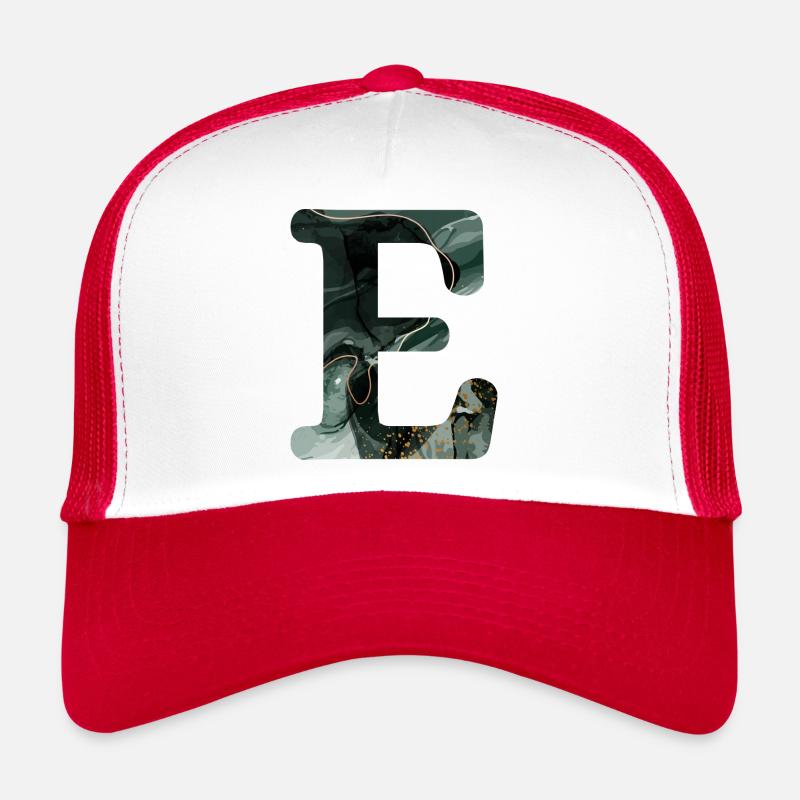 Lettre e marbré vert Casquette trucker 