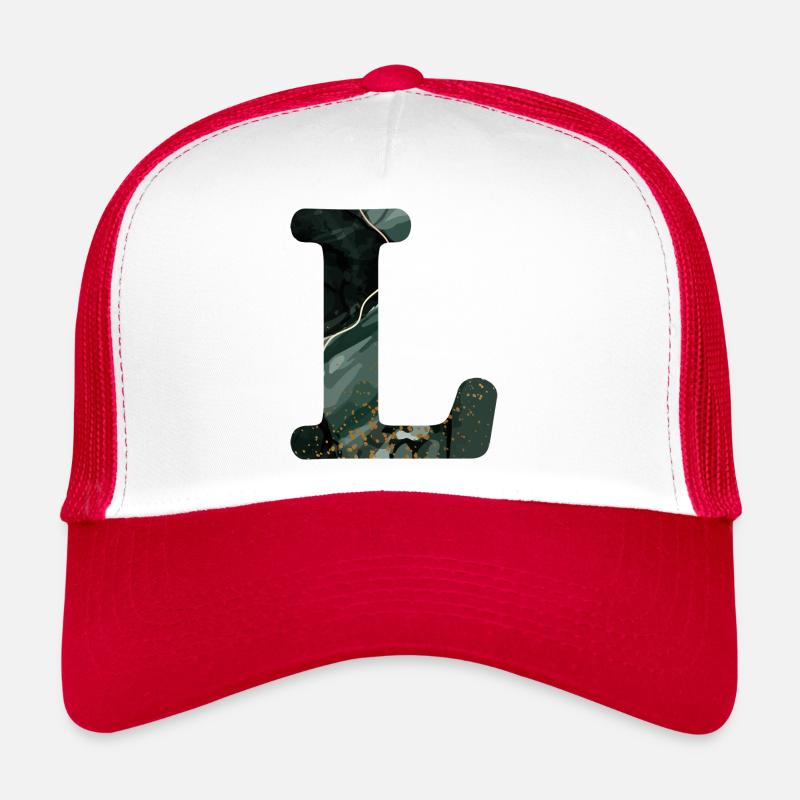 Lettre l marbré vert Casquette trucker 