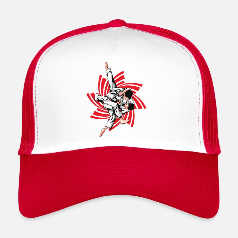 Roter Judo-Griff Trucker Cap