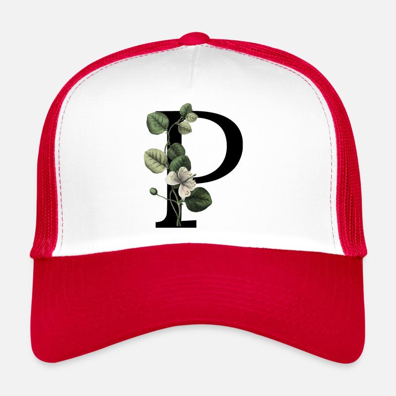 lettre p botanique vert Casquette trucker 