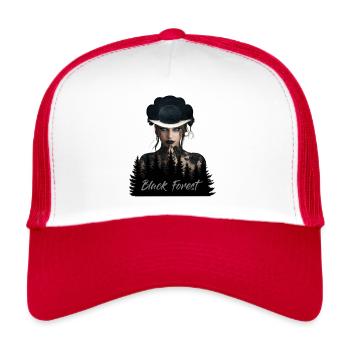 Mystische Schwarzwald Schönheit Casandra - Trucker Cap - Weiß/Rot - Vorne
