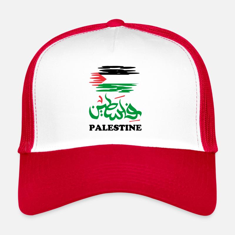 SOLIDARITÄT MIT PALÄSTINA - Trucker Cap - Weiß/Rot