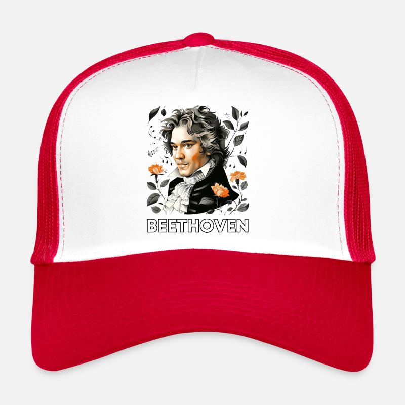Ludwig van Beethoven - Trucker Cap - Weiß/Rot
