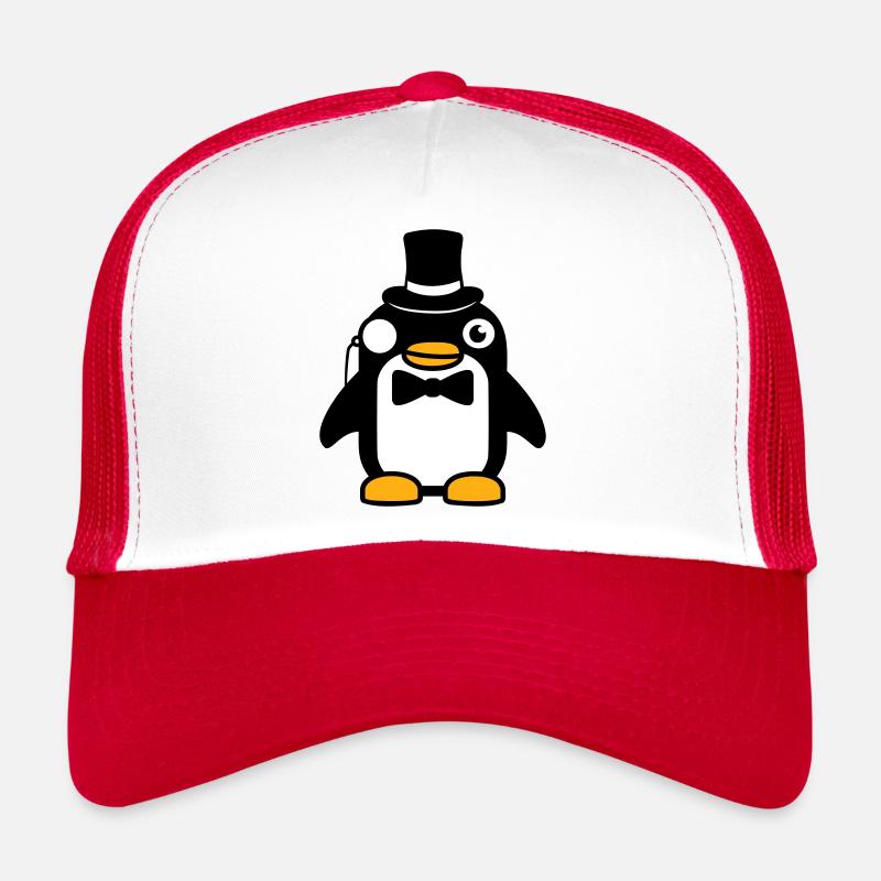Pingouin Gentleman Sir M. Monocle Haut de Forme Casquette trucker 