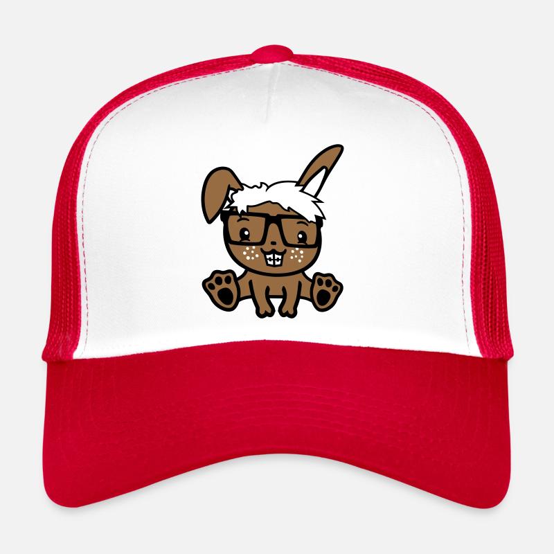 Bunny Nerd Geek Lunettes à monture de corne Smart Freak Intelligent Casquette trucker 