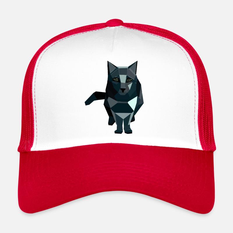 Chat géométrique de style obsidienne Casquette trucker 