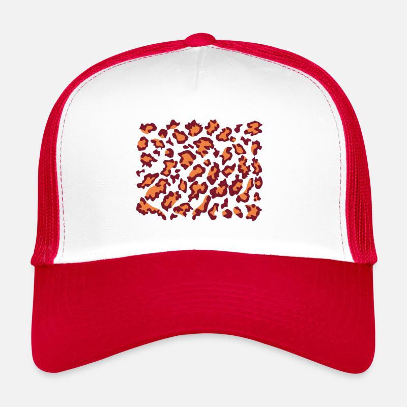 Léopard rouge orange Casquette trucker 
