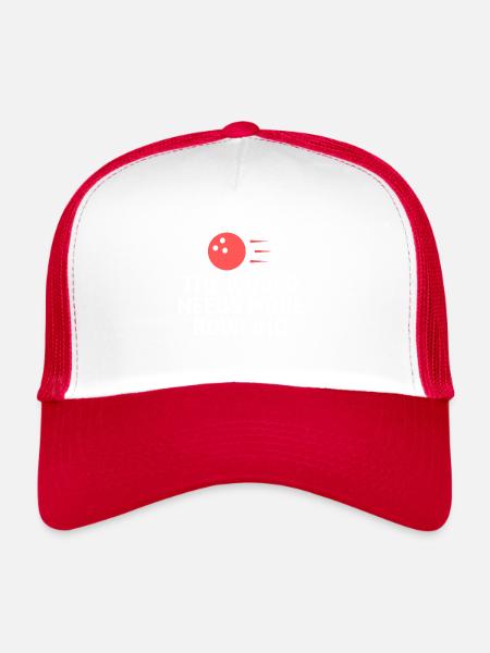 Bowling Sayings Bowling Bowler Skittles Gift - Trucker Cap - white/red - Front