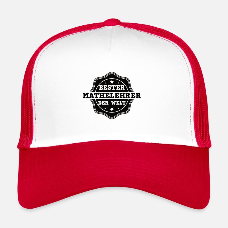Lehrer Mathe Mathelehrer Mathematik Professor welt - Trucker Cap - Weiß/Rot