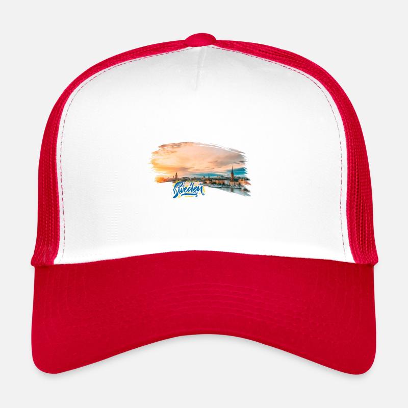 Schweden Schweden Nordisch - Trucker Cap - Weiß/Rot