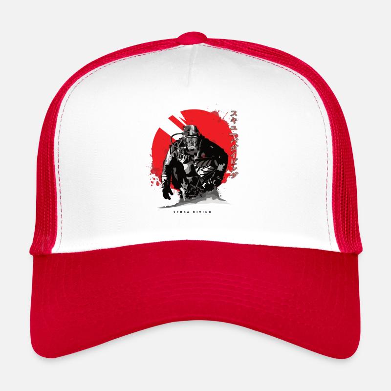 Plongeur devant le soleil cadeau japonais Casquette trucker 