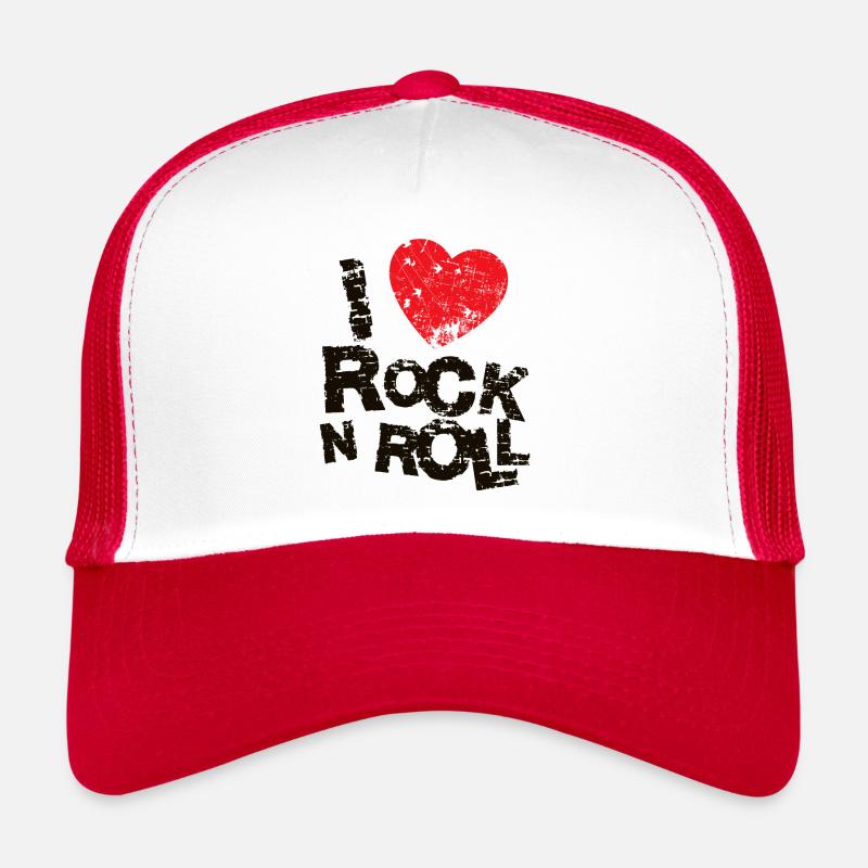 ICH LIEBE ROCK N ROLL. - Trucker Cap - Weiß/Rot