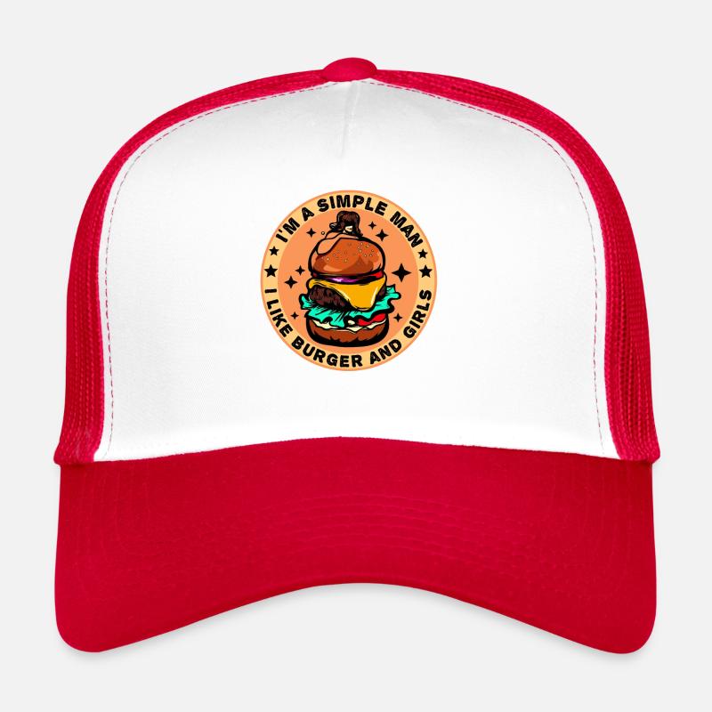 Burger Cheeseburger liebe - einfacher Mann - Trucker Cap - Weiß/Rot